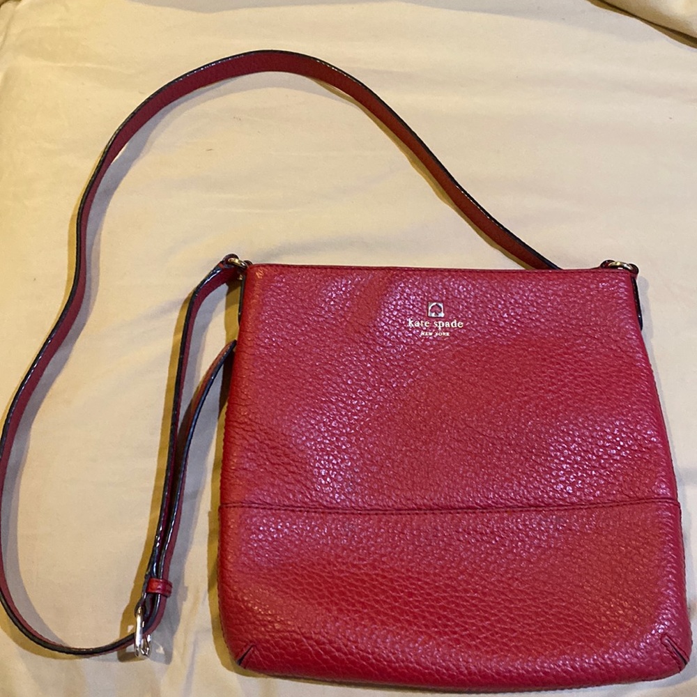 Kate Spade Red Leather Crossbody and Matching Wallet